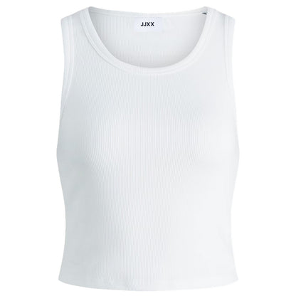 Bright White - Front - JJXX Womens-Ladies Ribbed Sleeveless Top