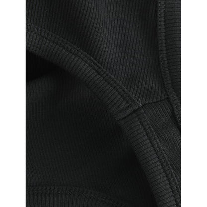 Black - Side - JJXX Womens-Ladies Ribbed Sleeveless Top