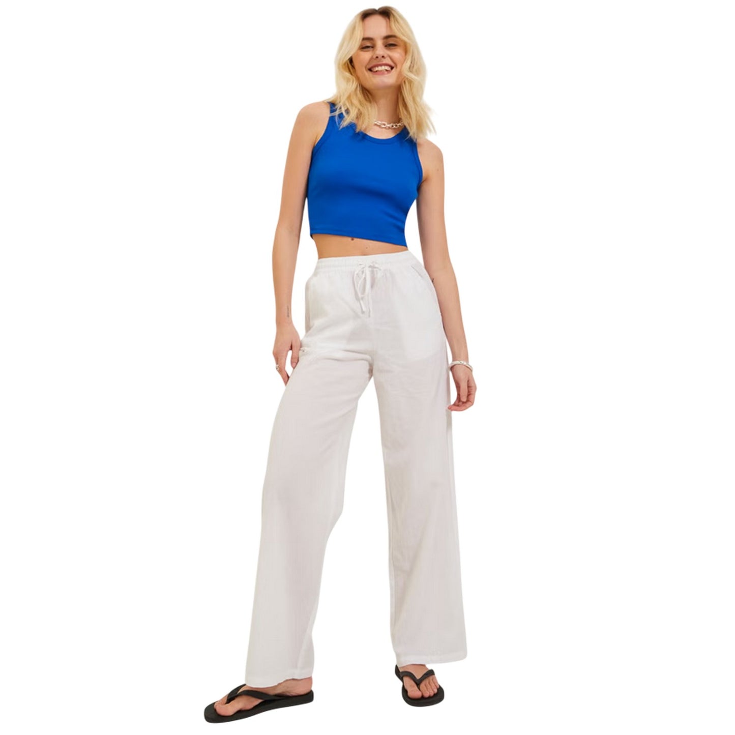 Blue - Pack Shot - JJXX Womens-Ladies Ribbed Sleeveless Top