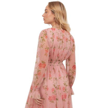 Pink - Lifestyle - Anaya With Love Womens-Ladies Floral Long-Sleeved Maxi Dress