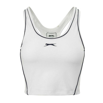 White - Front - Slazenger Womens-Ladies Logo Racerback Vest Top
