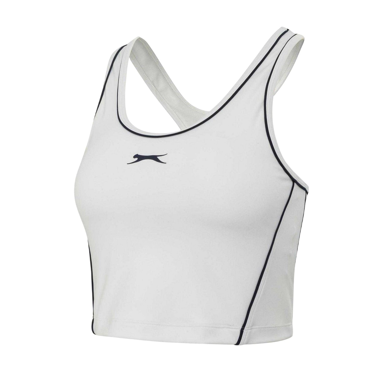 White - Side - Slazenger Womens-Ladies Logo Racerback Vest Top