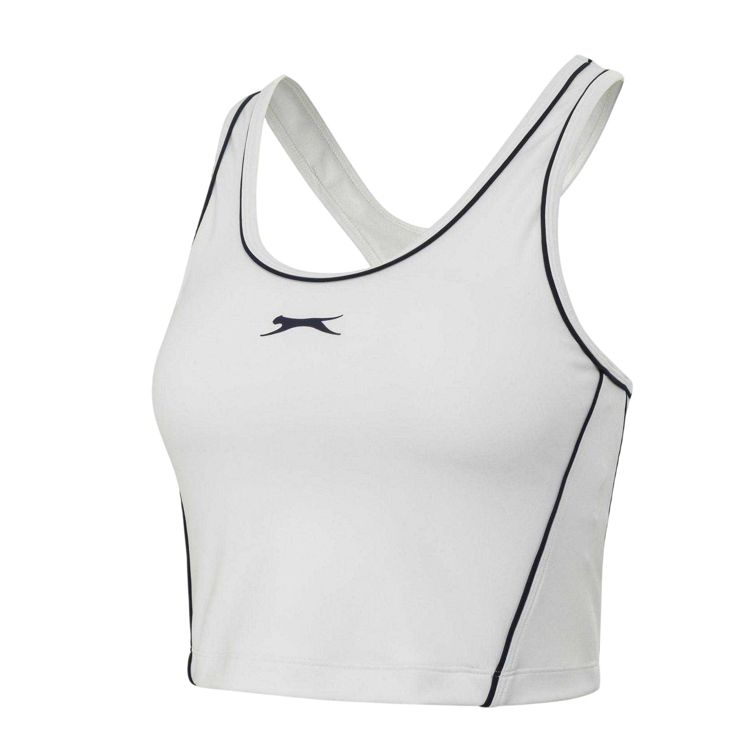 White - Side - Slazenger Womens-Ladies Logo Racerback Vest Top