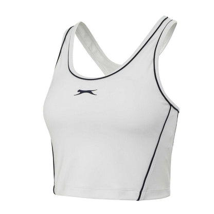 White - Side - Slazenger Womens-Ladies Logo Racerback Vest Top