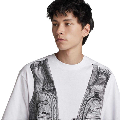 White-Grey - Lifestyle - G-Star Mens Archive Graphic Boxy T-Shirt