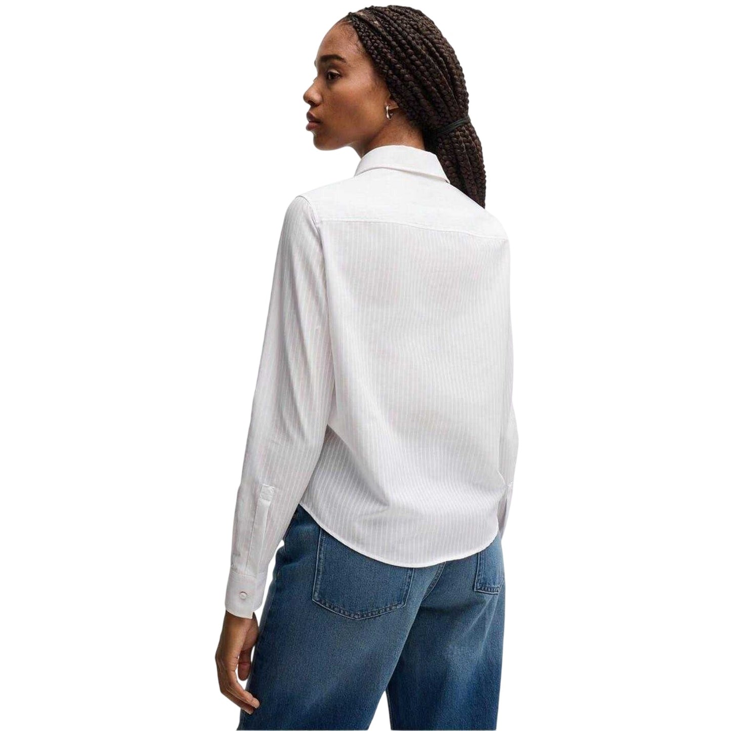 White - Back - Boss Womens-Ladies Brielle Monday Shirt