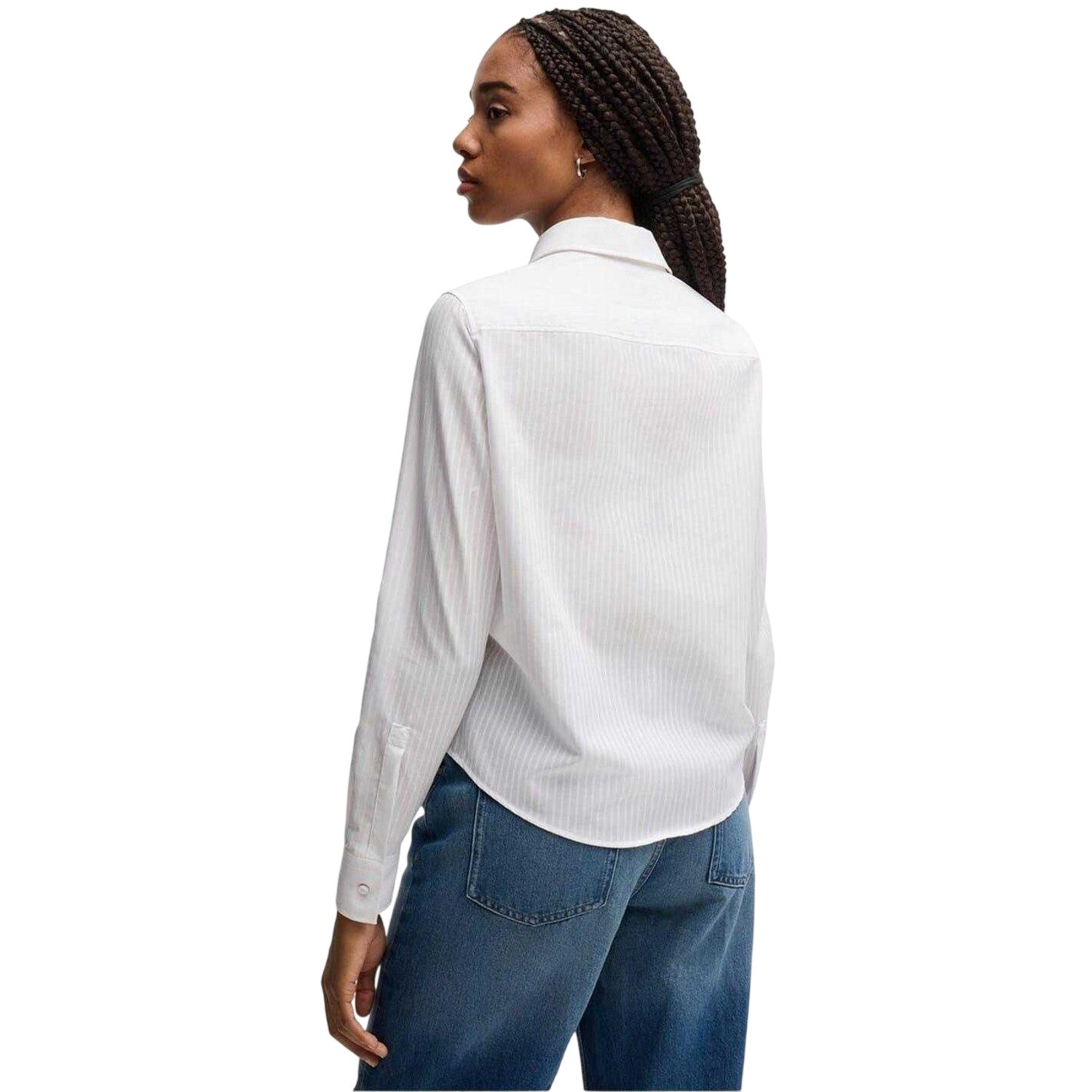 White - Back - Boss Womens-Ladies Brielle Monday Shirt