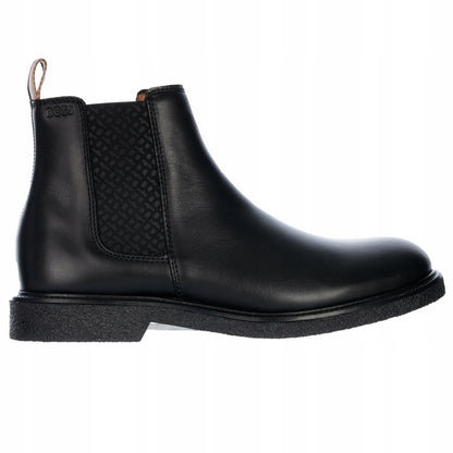 Black - Side - Boss Mens Tunley Leather Chelsea Boots