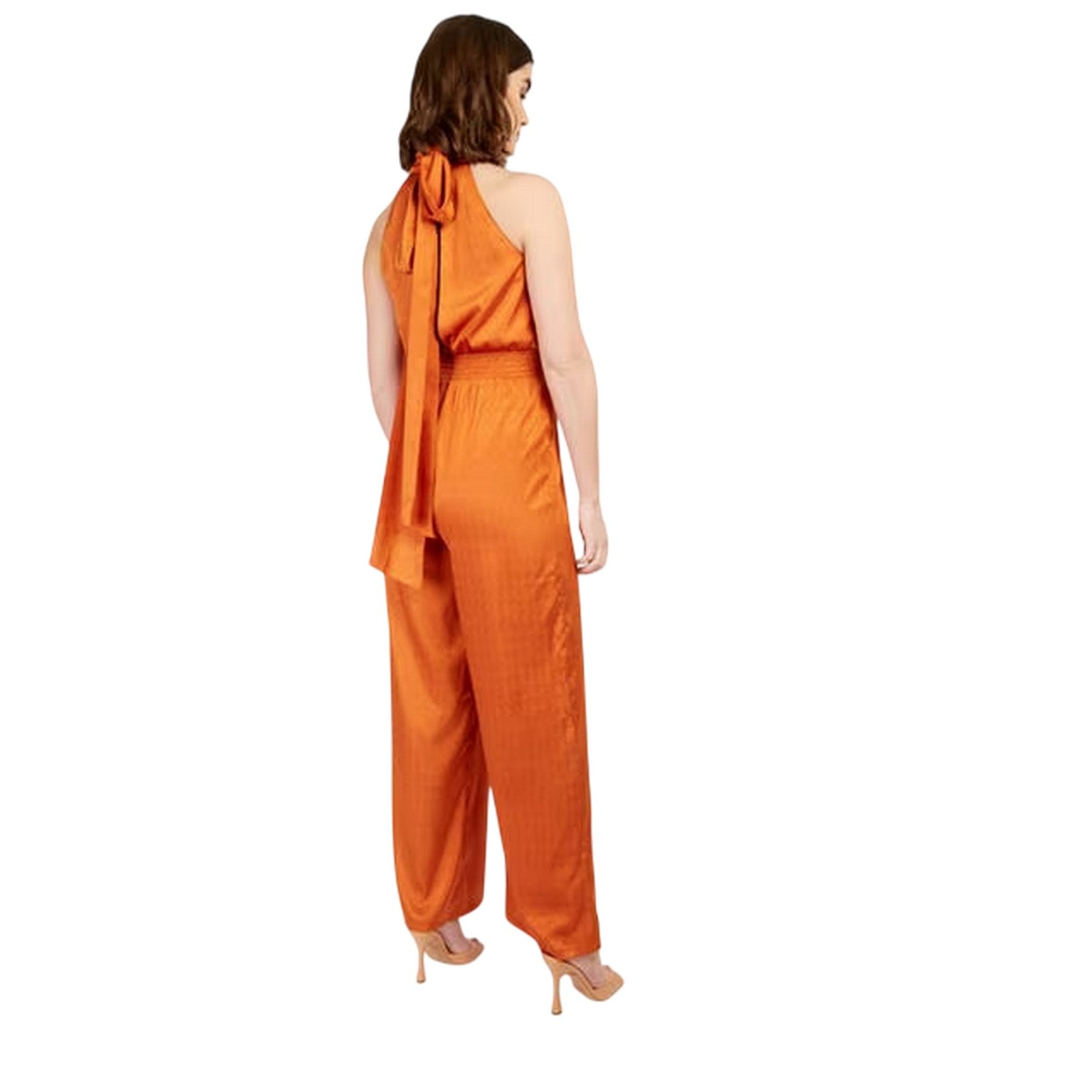 Copper - Back - Little Mistress Womens-Ladies Halter Neck Relaxed Fit Sleeveless Jumpsuit