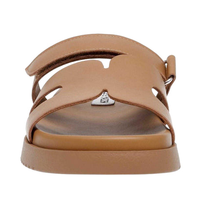 Cognac - Lifestyle - Steve Madden Childrens-Kids Missile-E Leather Flatform Slides