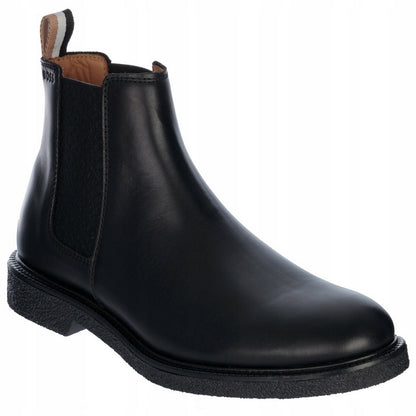 Black - Front - Boss Mens Tunley Leather Chelsea Boots
