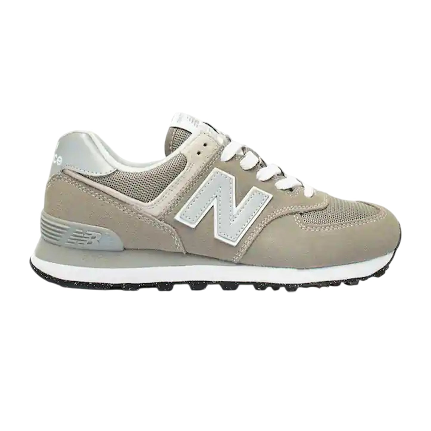 Grey - Front - New Balance Womens-Ladies 574 Suede Wedge Trainers