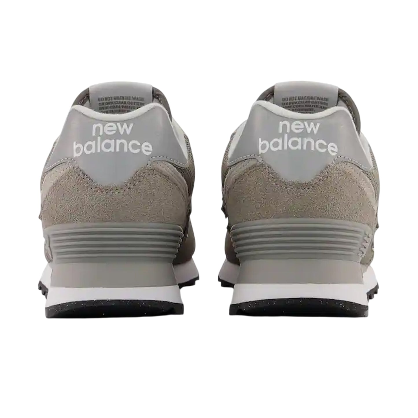 Grey - Back - New Balance Womens-Ladies 574 Suede Wedge Trainers