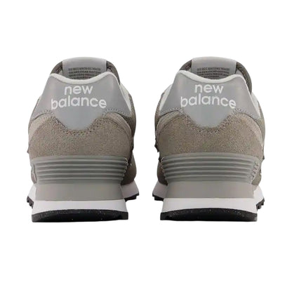 Grey - Back - New Balance Womens-Ladies 574 Suede Wedge Trainers