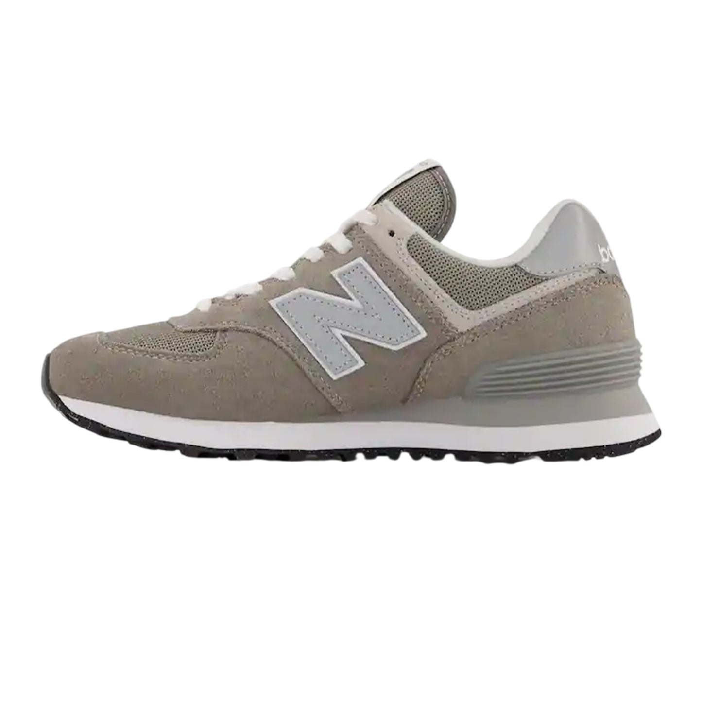 Grey - Side - New Balance Womens-Ladies 574 Suede Wedge Trainers
