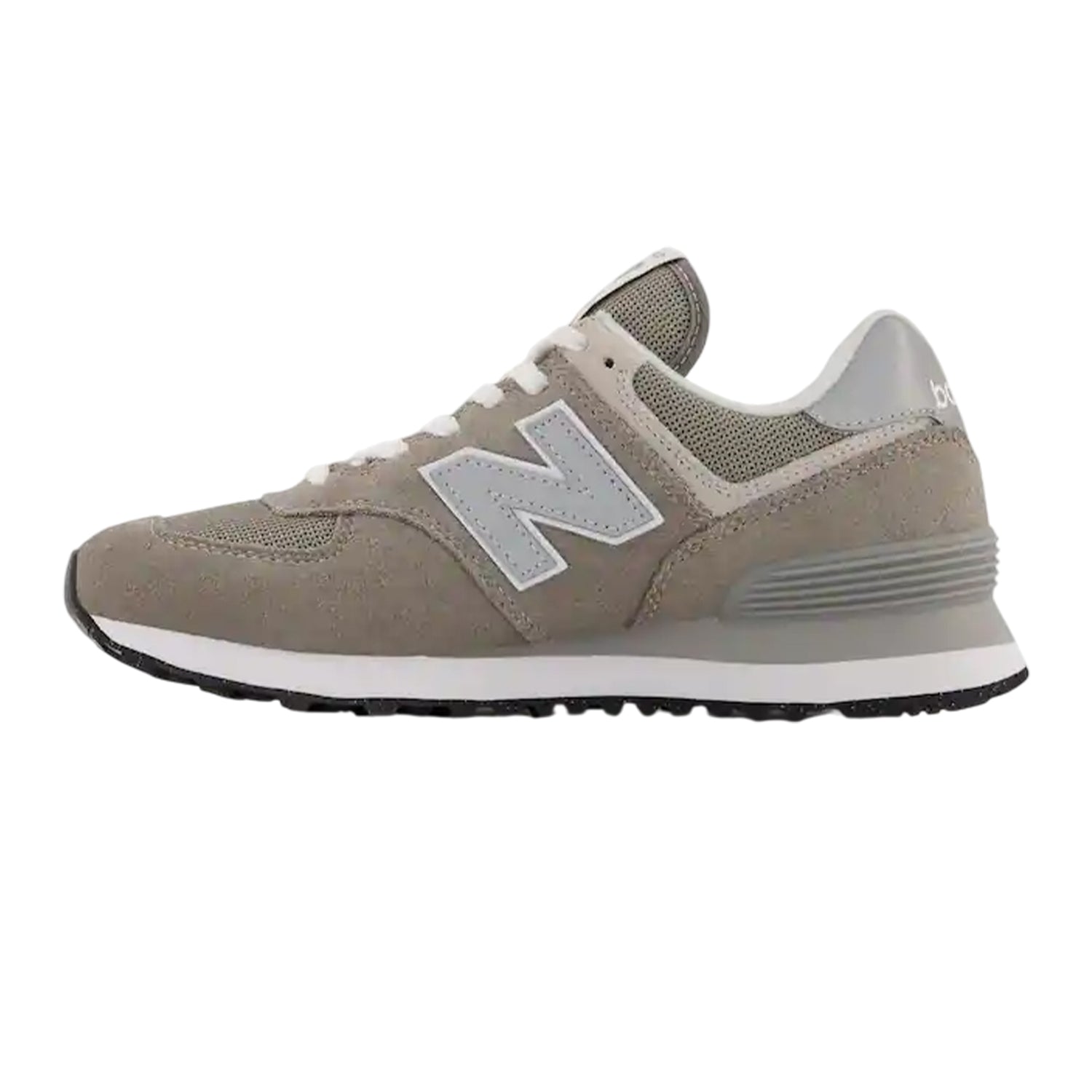 Grey - Side - New Balance Womens-Ladies 574 Suede Wedge Trainers