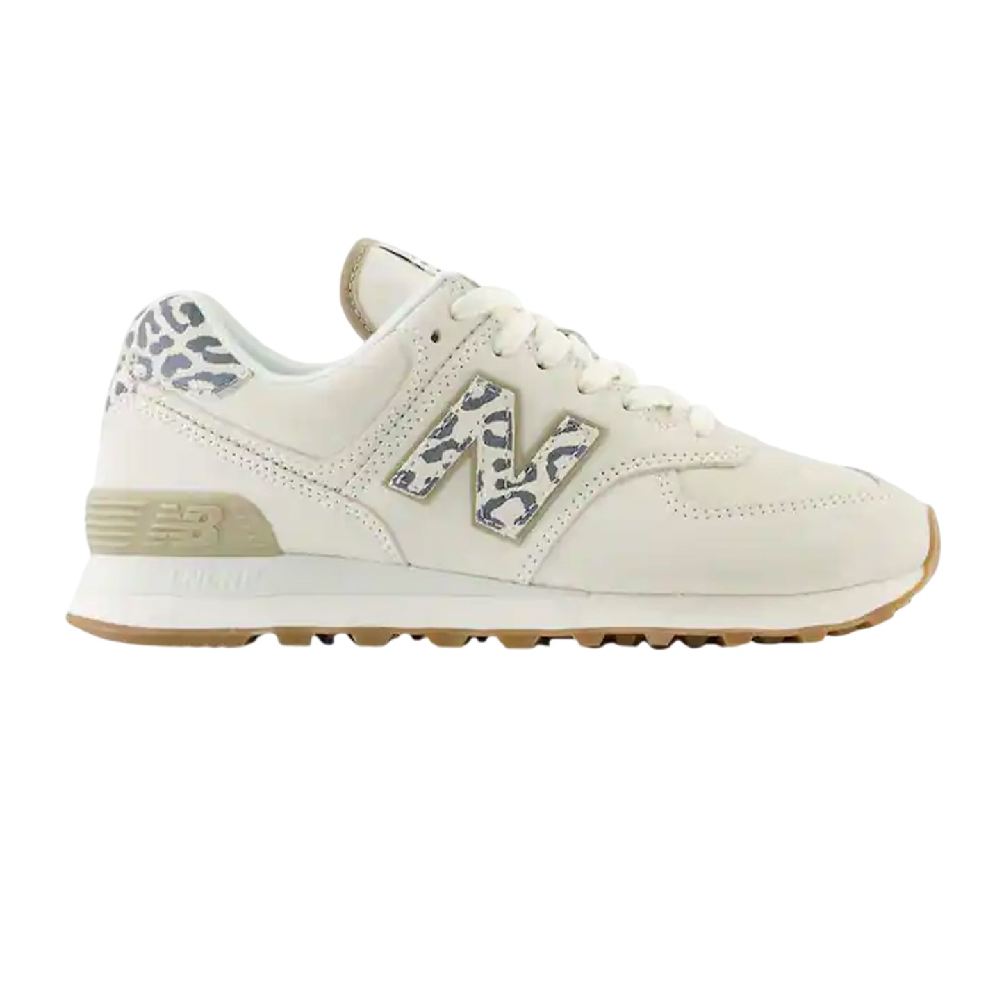 Neutral-Animalier - Front - New Balance Womens-Ladies 574 Suede Wedge Trainers