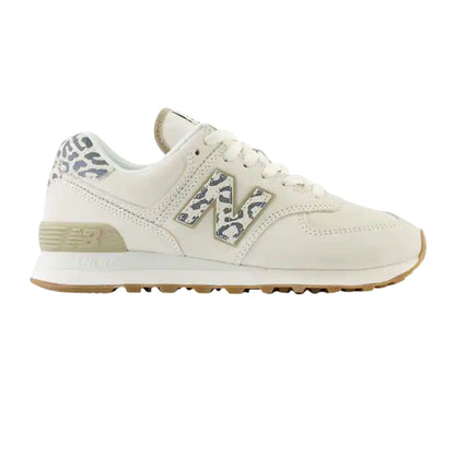 Neutral-Animalier - Front - New Balance Womens-Ladies 574 Suede Wedge Trainers