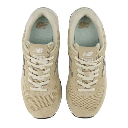 Beige-White - Lifestyle - New Balance Womens-Ladies 574 Suede Wedge Trainers