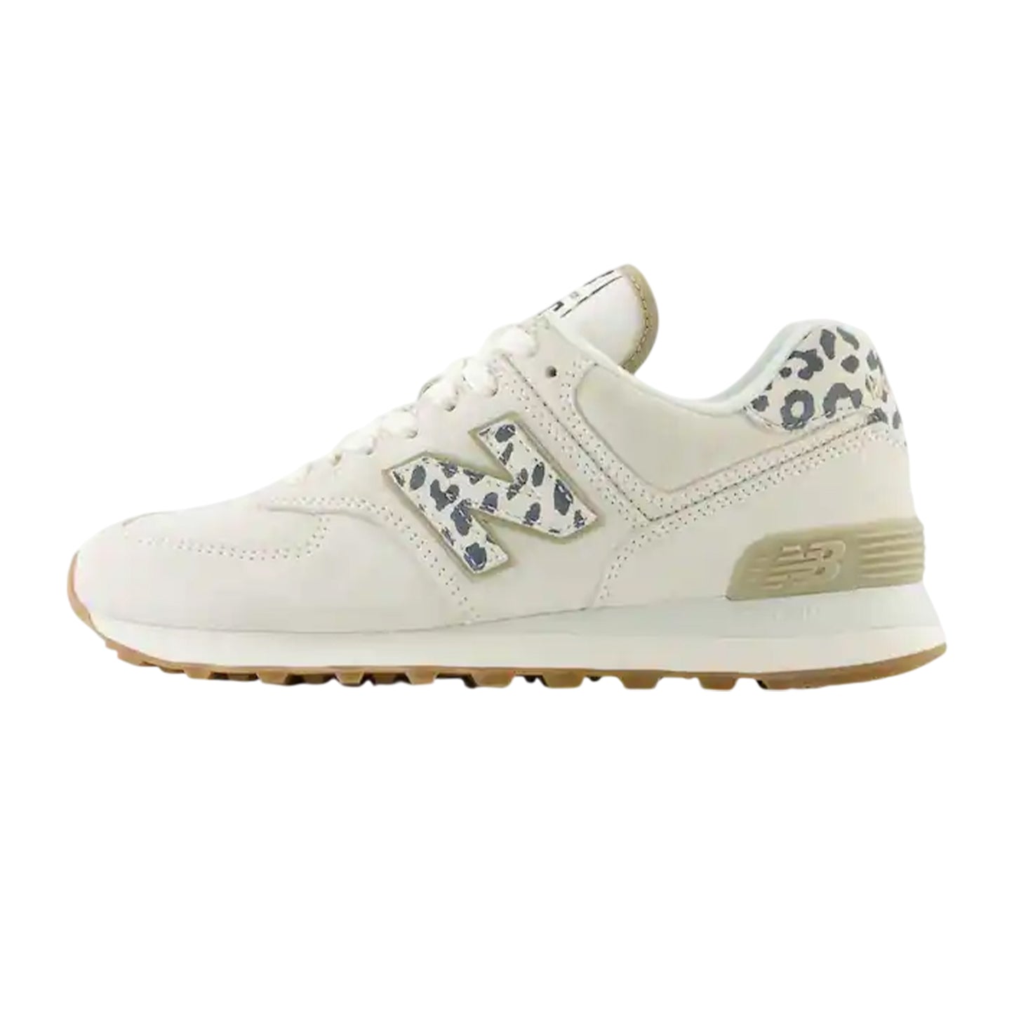 Neutral-Animalier - Back - New Balance Womens-Ladies 574 Suede Wedge Trainers
