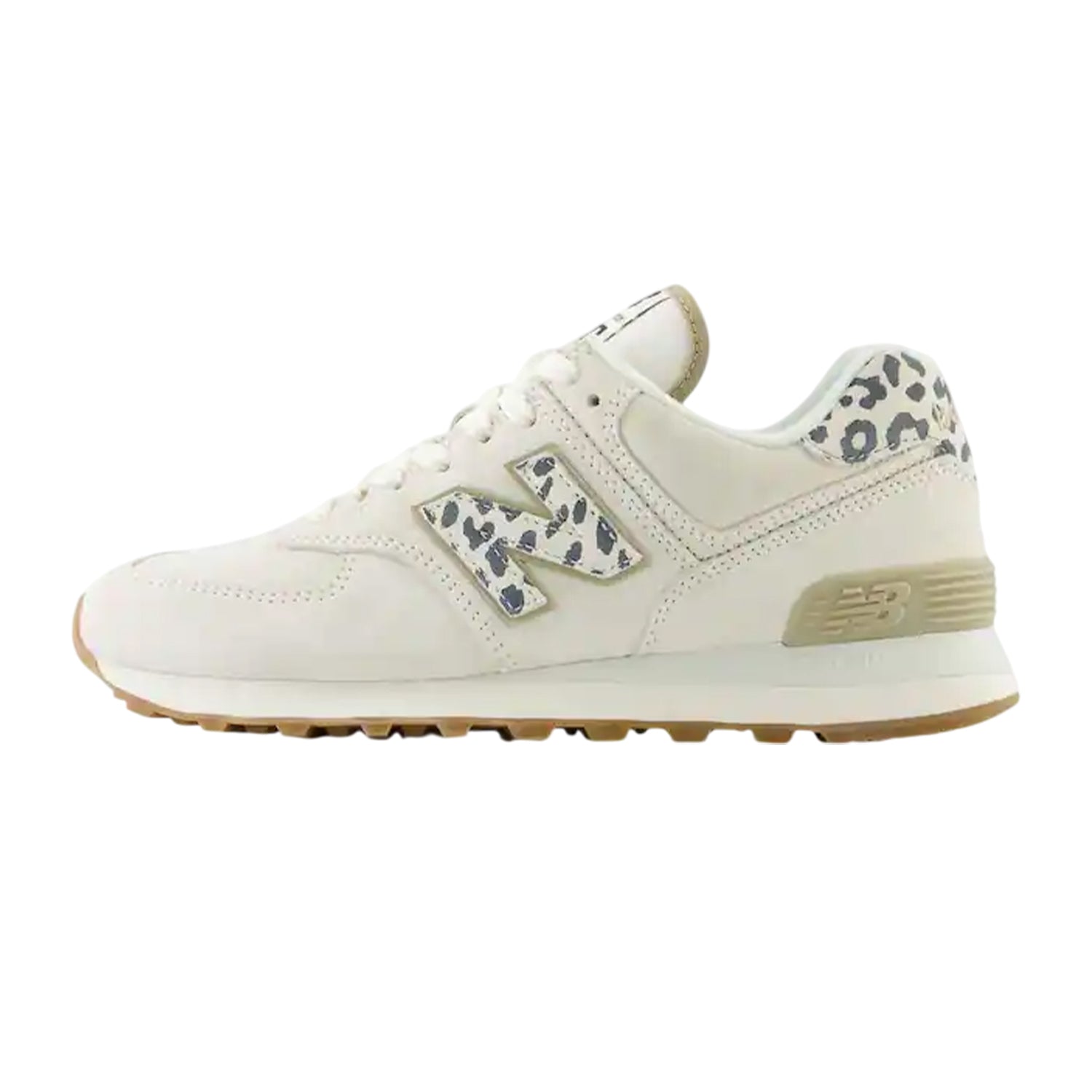 Neutral-Animalier - Back - New Balance Womens-Ladies 574 Suede Wedge Trainers