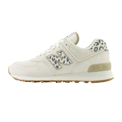 Neutral-Animalier - Back - New Balance Womens-Ladies 574 Suede Wedge Trainers