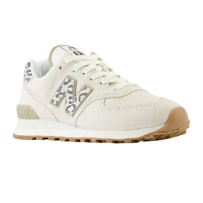 Neutral-Animalier - Pack Shot - New Balance Womens-Ladies 574 Suede Wedge Trainers