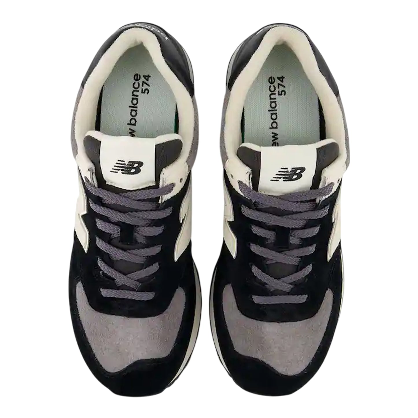 Black-White - Lifestyle - New Balance Womens-Ladies 574 Suede Wedge Trainers