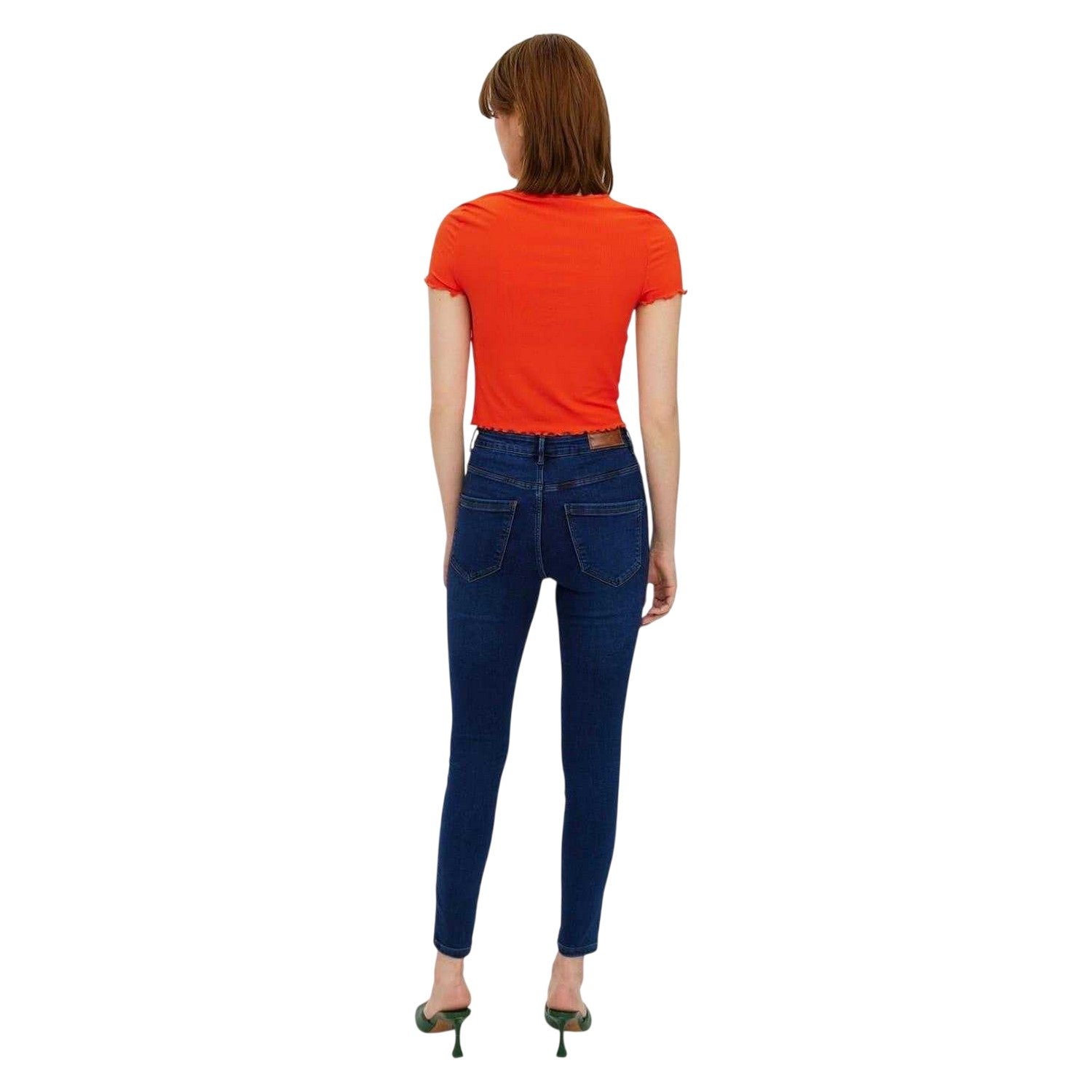 Dark Blue - Back - Vero Moda Womens-Ladies Denim Skinny Jeans