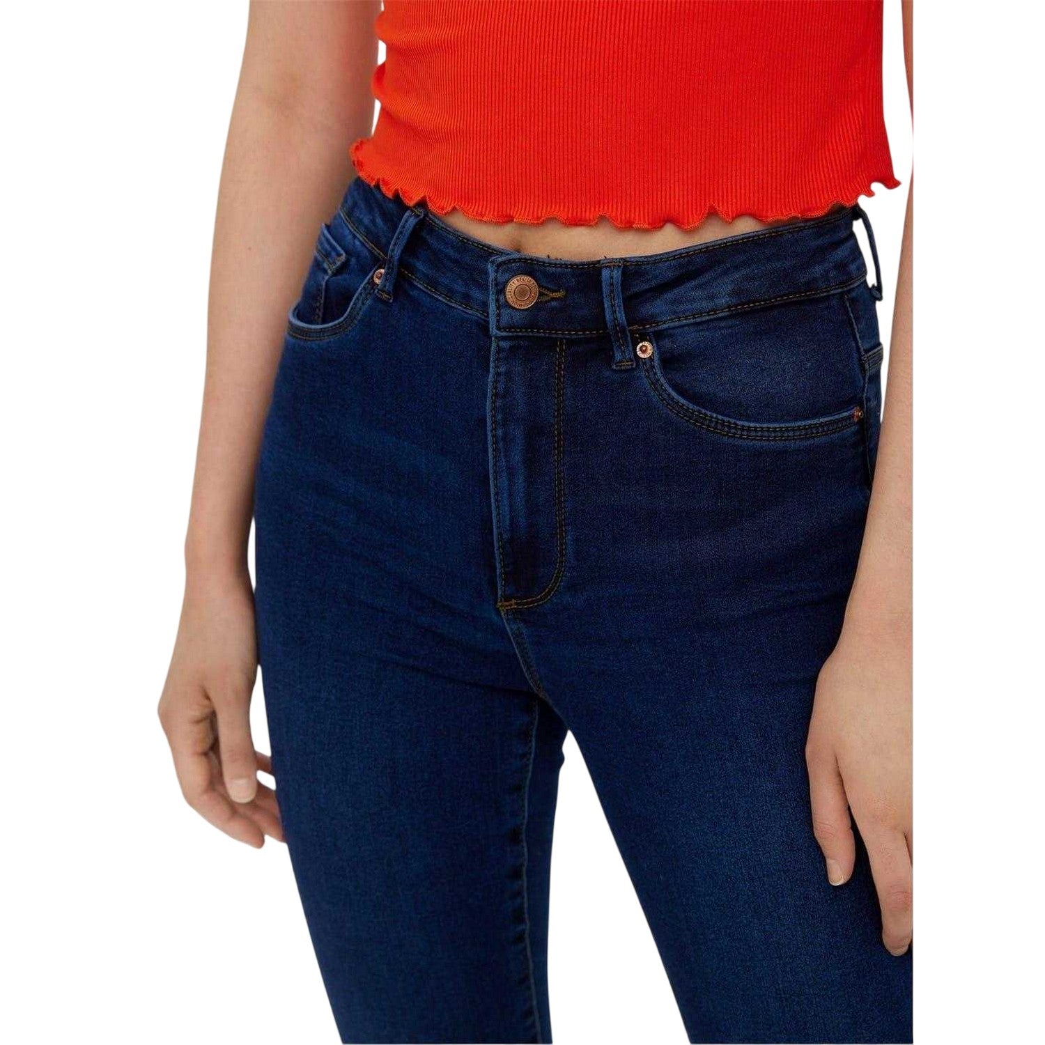Dark Blue - Side - Vero Moda Womens-Ladies Denim Skinny Jeans