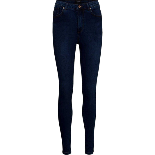Dark Blue - Front - Vero Moda Womens-Ladies Denim Skinny Jeans