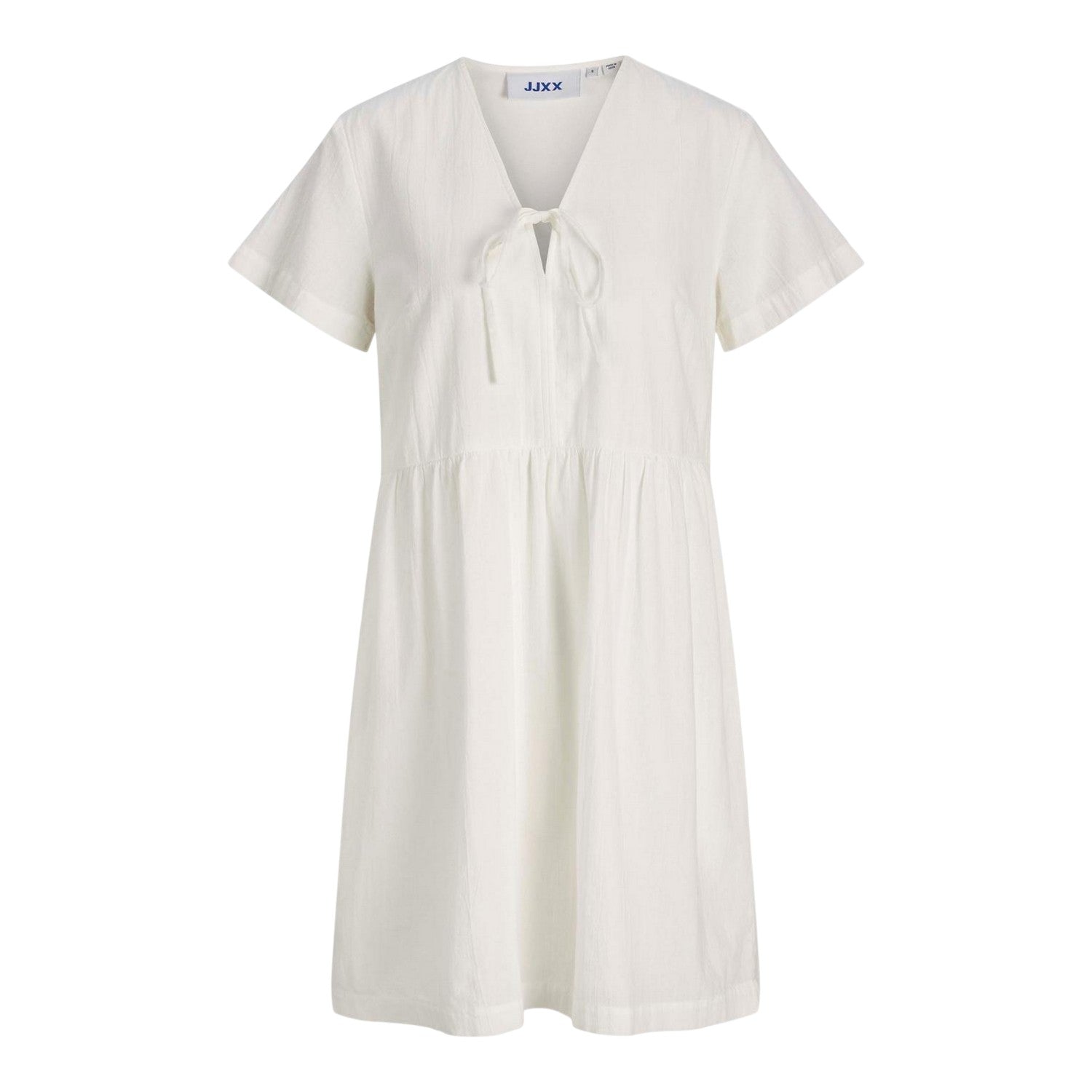 Blanc De Blanc - Front - JJXX Womens-Ladies V Neck Short-Sleeved Mini Dress