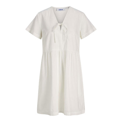 Blanc De Blanc - Front - JJXX Womens-Ladies V Neck Short-Sleeved Mini Dress