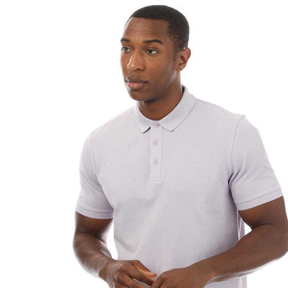 Purple - Side - Hugo Mens Tonal Logo Polo Shirt