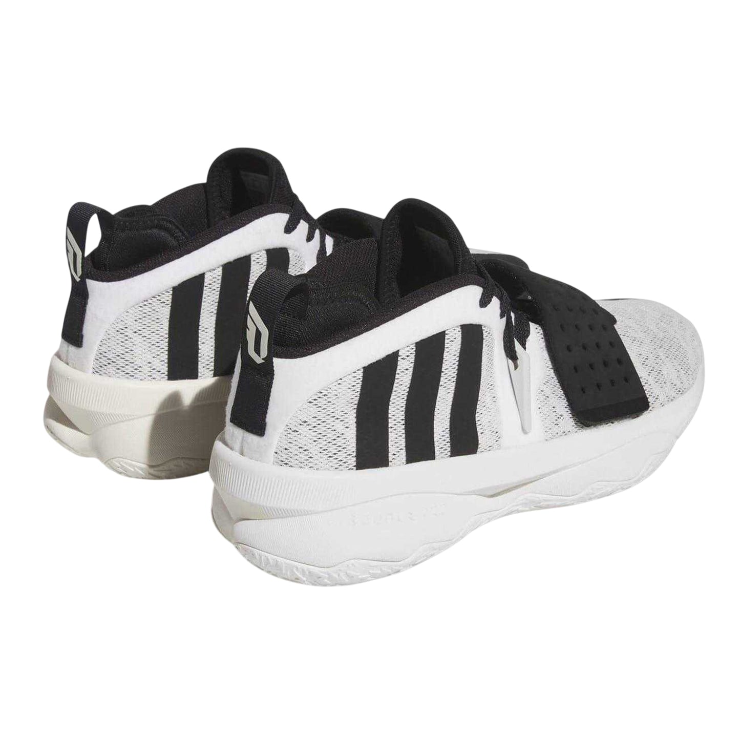 White-Black - Back - Adidas Mens Dame 8 Exply Basketball Shoes