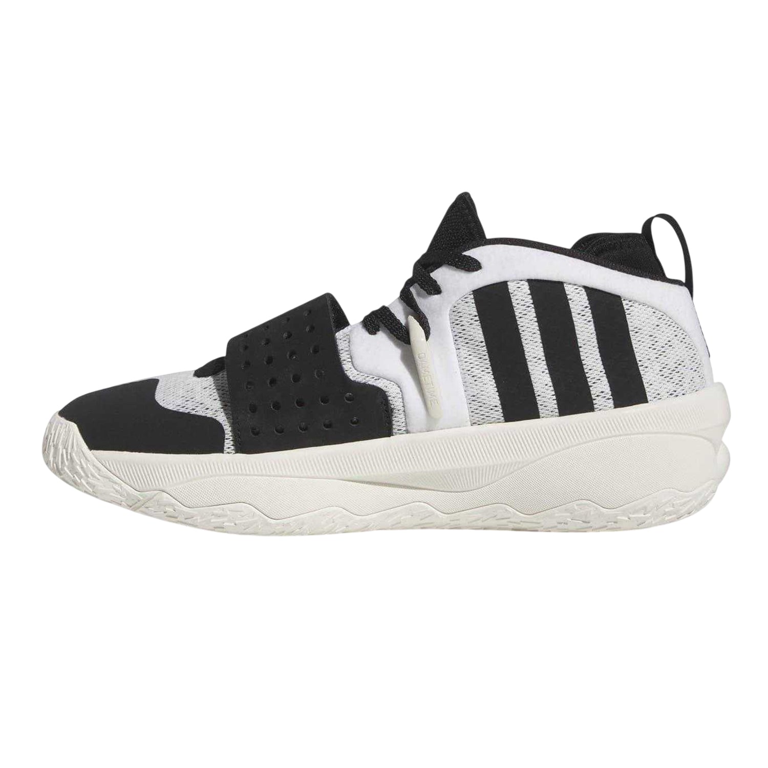 White-Black - Side - Adidas Mens Dame 8 Exply Basketball Shoes