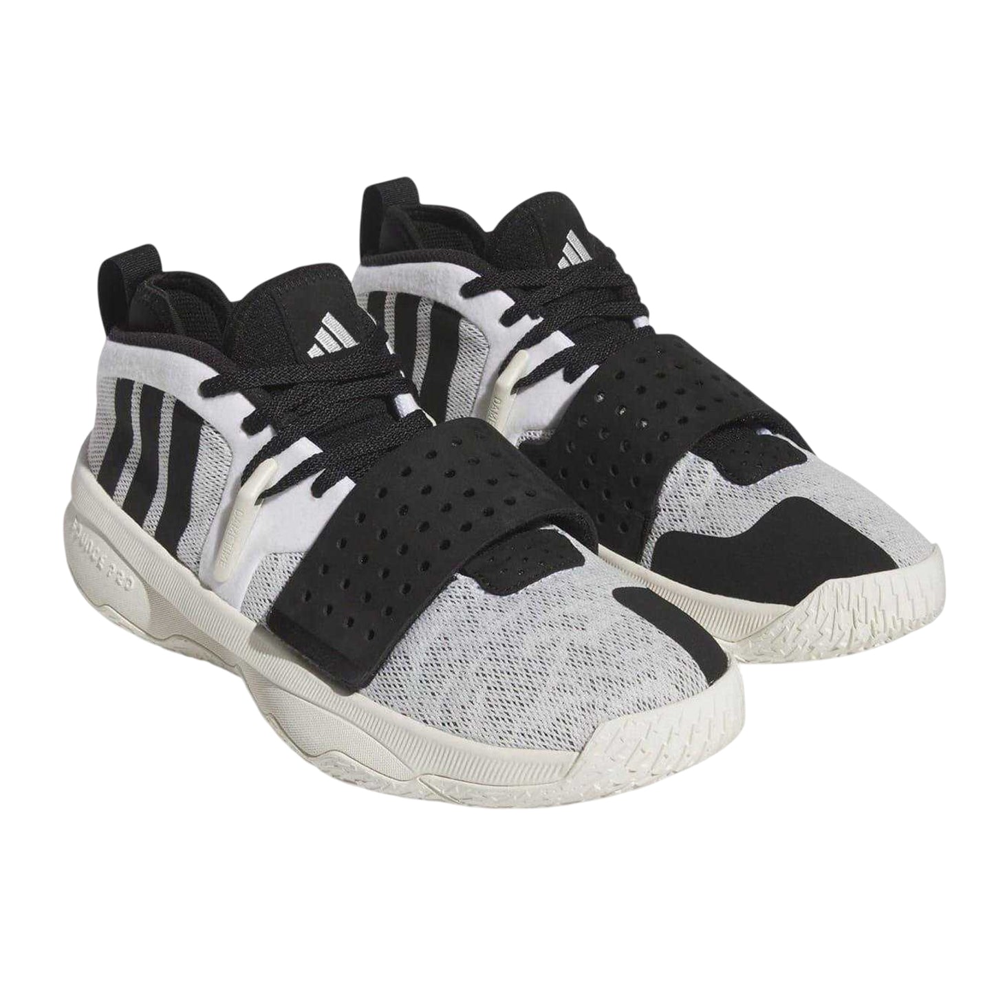 White-Black - Pack Shot - Adidas Mens Dame 8 Exply Basketball Shoes