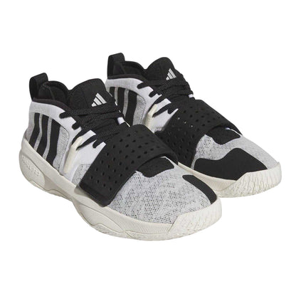 White-Black - Pack Shot - Adidas Mens Dame 8 Exply Basketball Shoes