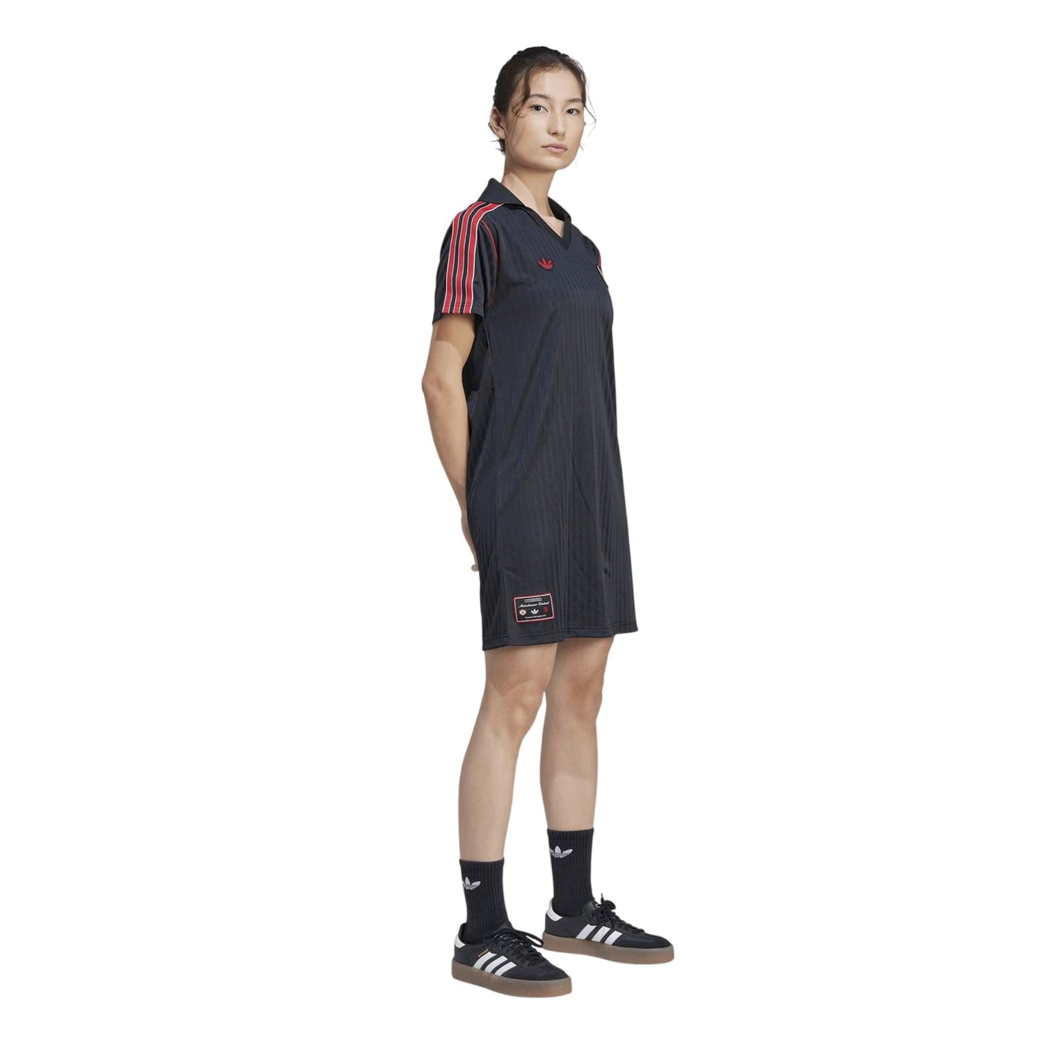 Black - Lifestyle - Adidas Womens-Ladies Terrace Icons Manchester United FC Relaxed Fit T-Shirt Dress