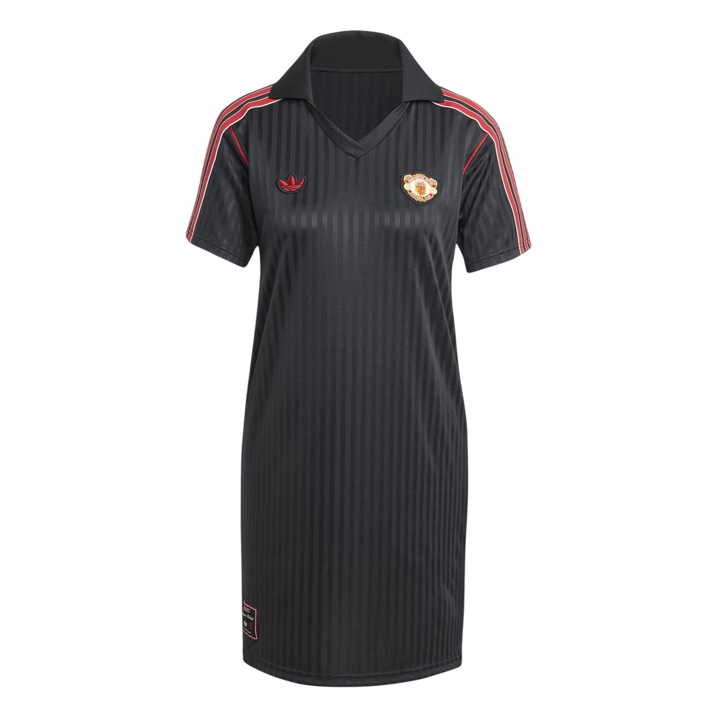 Black - Front - Adidas Womens-Ladies Terrace Icons Manchester United FC Relaxed Fit T-Shirt Dress