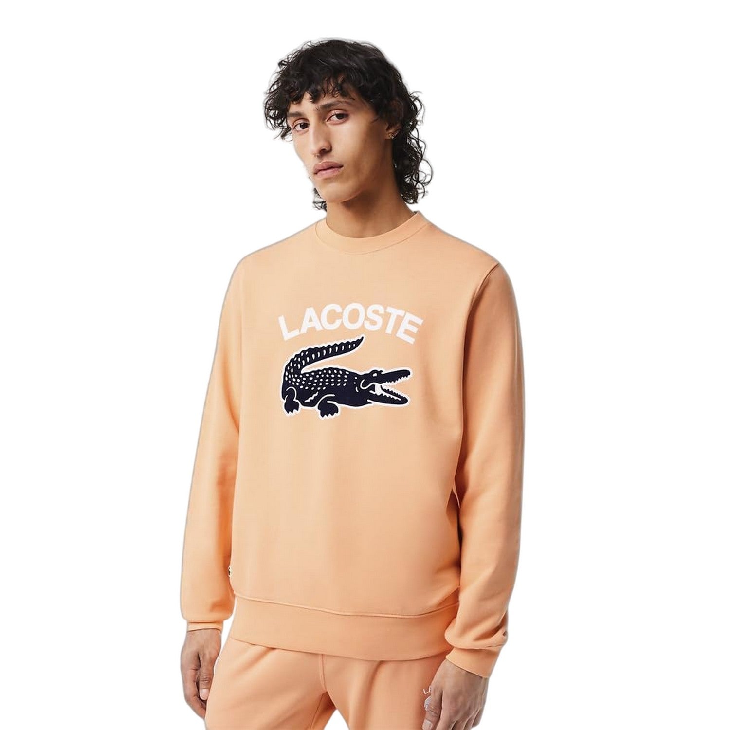 Orange - Pack Shot - Lacoste Mens Logo Printed Sweatshirt