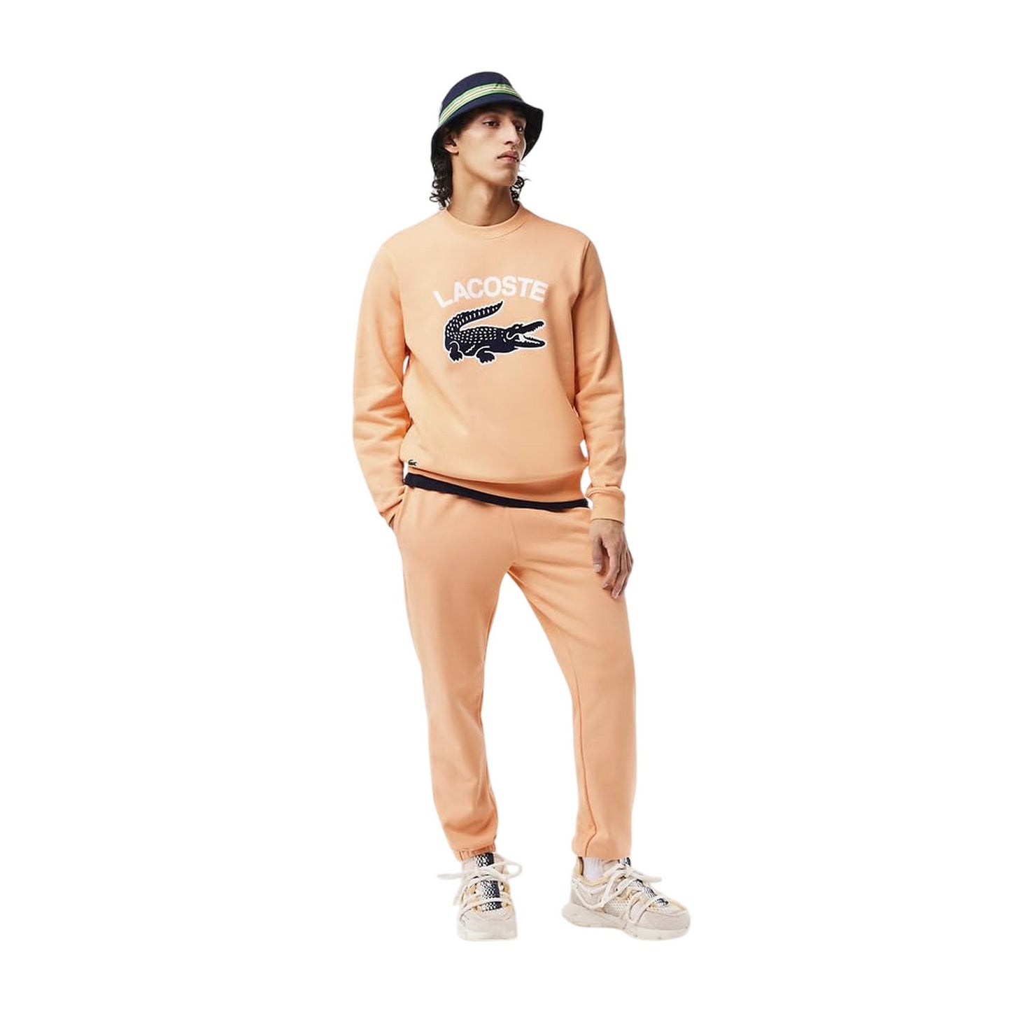 Orange - Close up - Lacoste Mens Logo Printed Sweatshirt