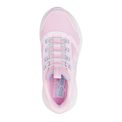 Light Pink - Side - Skechers Childrens-Kids Go Run 400 V2 Tetra Speed Slip-In Trainers