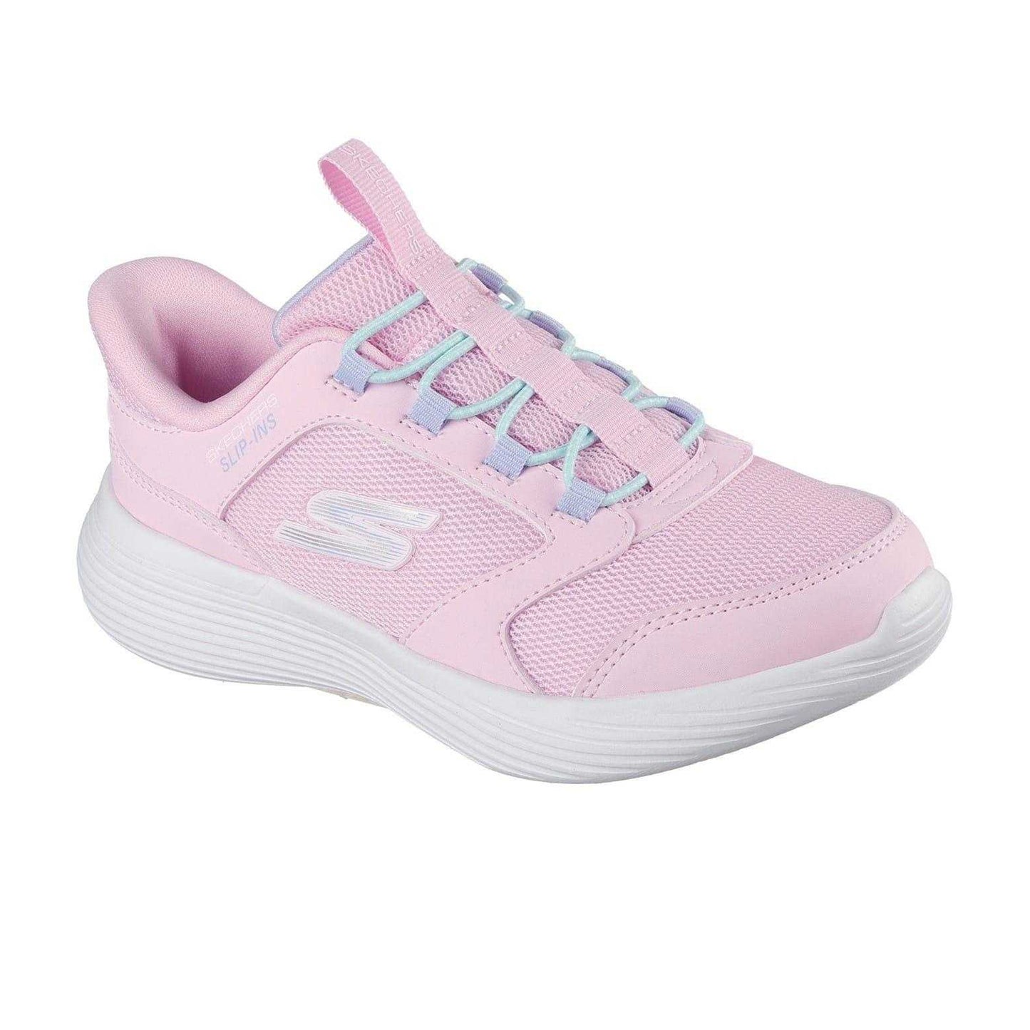 Light Pink - Pack Shot - Skechers Childrens-Kids Go Run 400 V2 Tetra Speed Slip-In Trainers