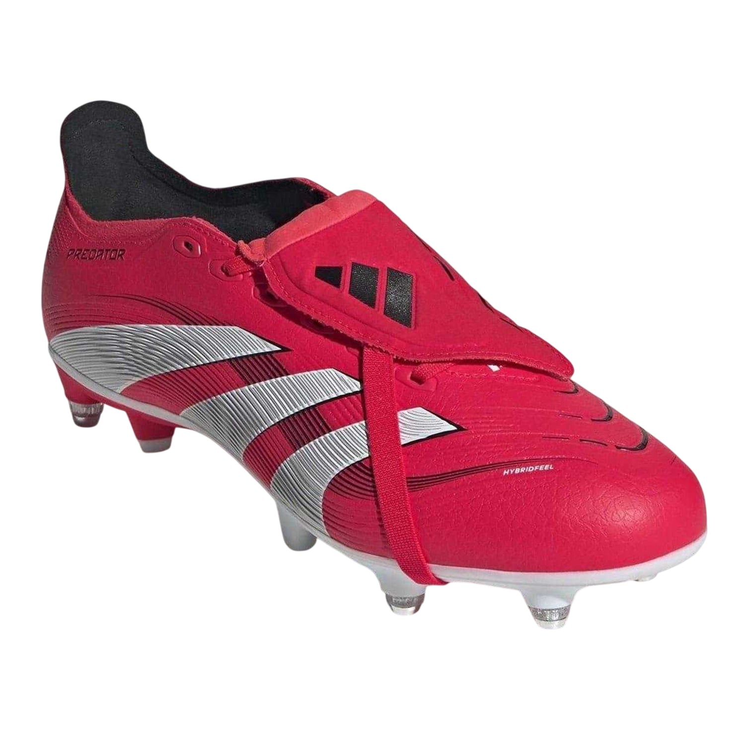 Red-White - Pack Shot - Predator Mens Predator Club FxG Fold Over Soft Ground Football Boots