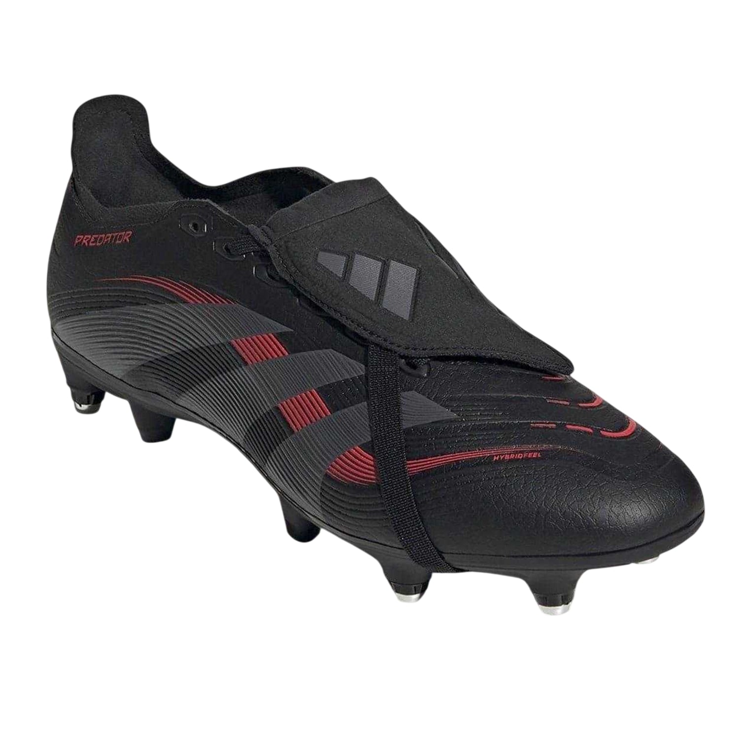 Black - Close up - Predator Mens Predator Club FxG Fold Over Soft Ground Football Boots
