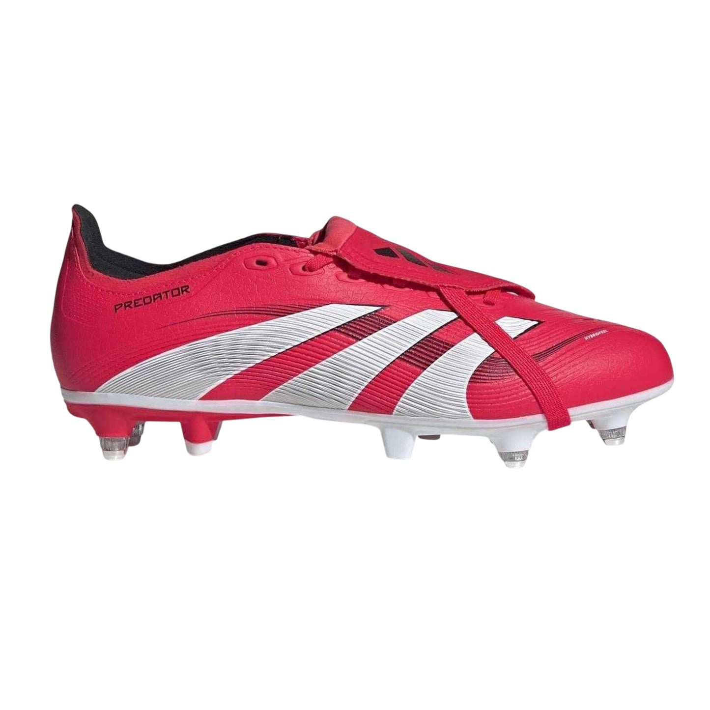 Red-White - Front - Predator Mens Predator Club FxG Fold Over Soft Ground Football Boots