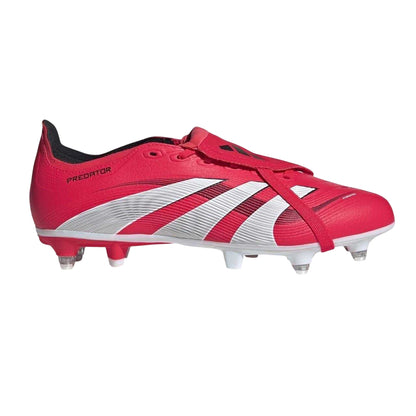 Red-White - Front - Predator Mens Predator Club FxG Fold Over Soft Ground Football Boots