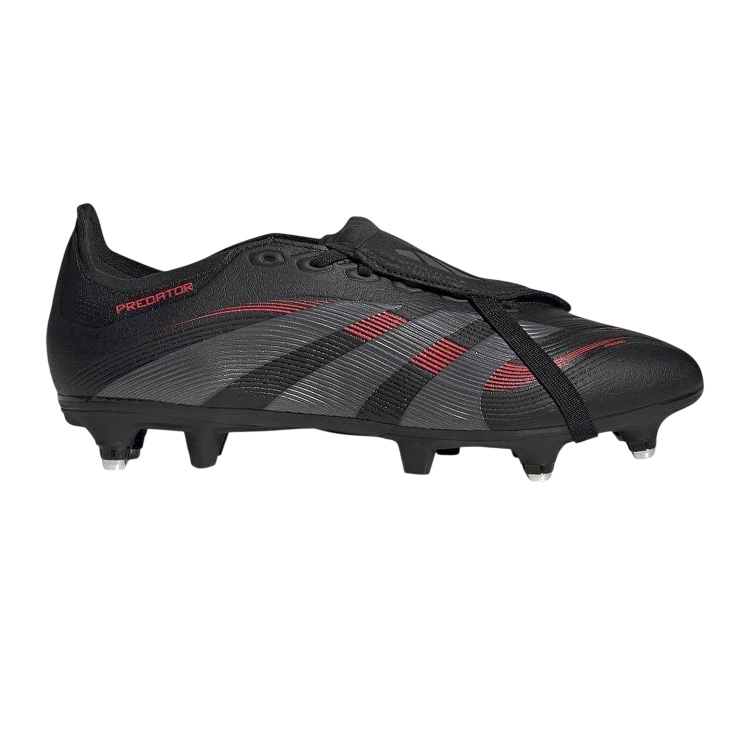 Black - Front - Predator Mens Predator Club FxG Fold Over Soft Ground Football Boots