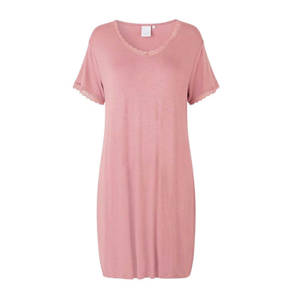 Mahogany - Front - CCDK Copenhagen Womens-Ladies Jacqueline Lace Detail T-Shirt Dress